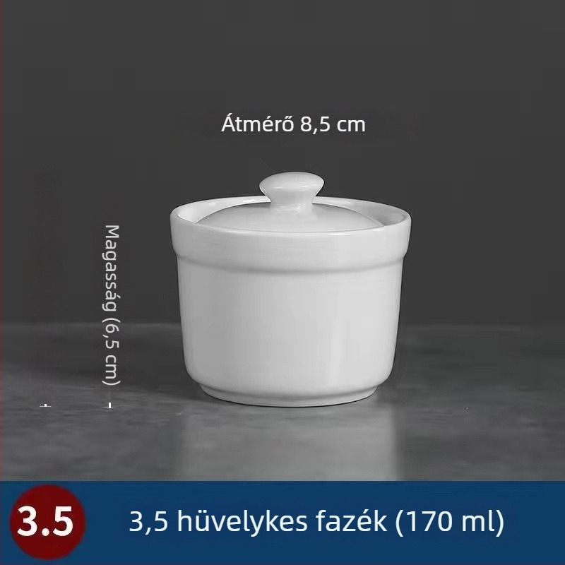 Kerámia vízfürdő s főzőedény párolt tojásokhoz és madárfészek leveshez, 1 L, kínai stílus