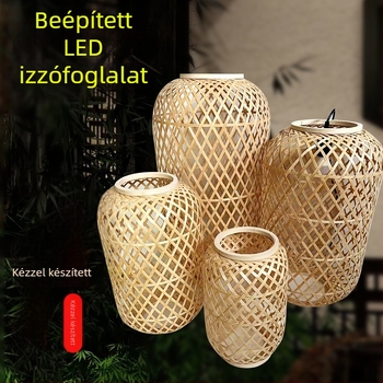 Kínai stílusú kézzel szőtt bambusz lámpás teaházak és éttermek számára, dekoratív függő lámpa