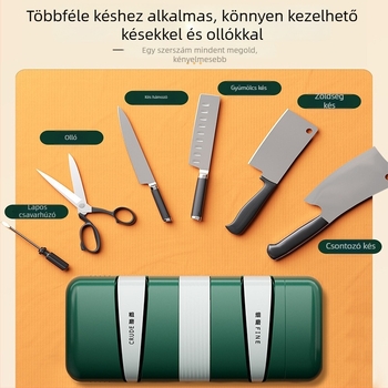 Gyémántos elektromos késélező – gyors élezés konyhai késekhez és ollókhoz, multifunkcionális élező