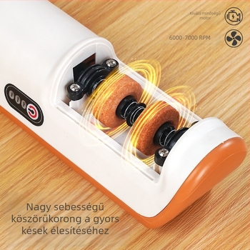 Elektromos késélezítő otthoni használatra – többfunkciós konyhai eszköz gyors élezésre, újratölthető