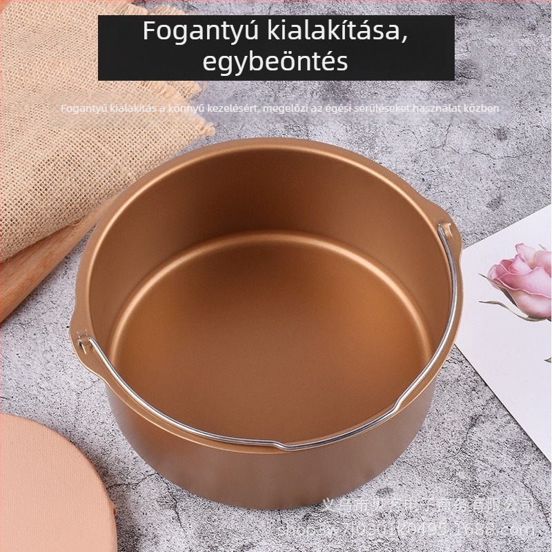 Légsütőhöz univerzális tortaforma, kör alakú, hőálló, tapadásmentes, szilárd aljzattal, 30 cm