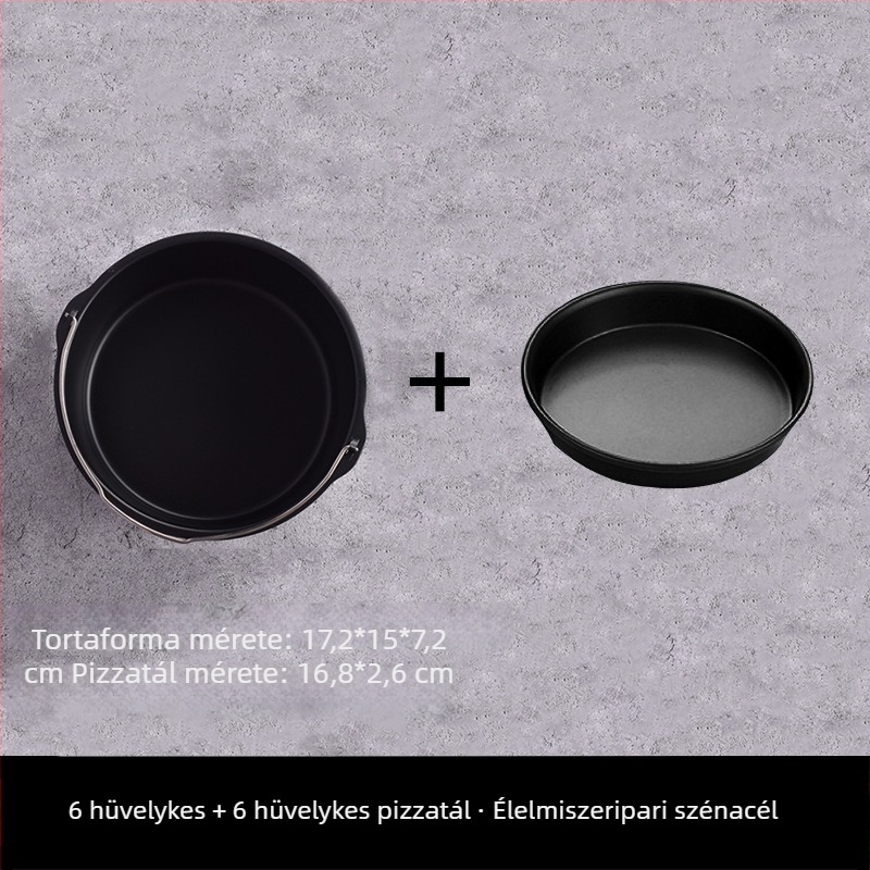 Légsütőhöz univerzális tortaforma, kör alakú, hőálló, tapadásmentes, szilárd aljzattal, 30 cm