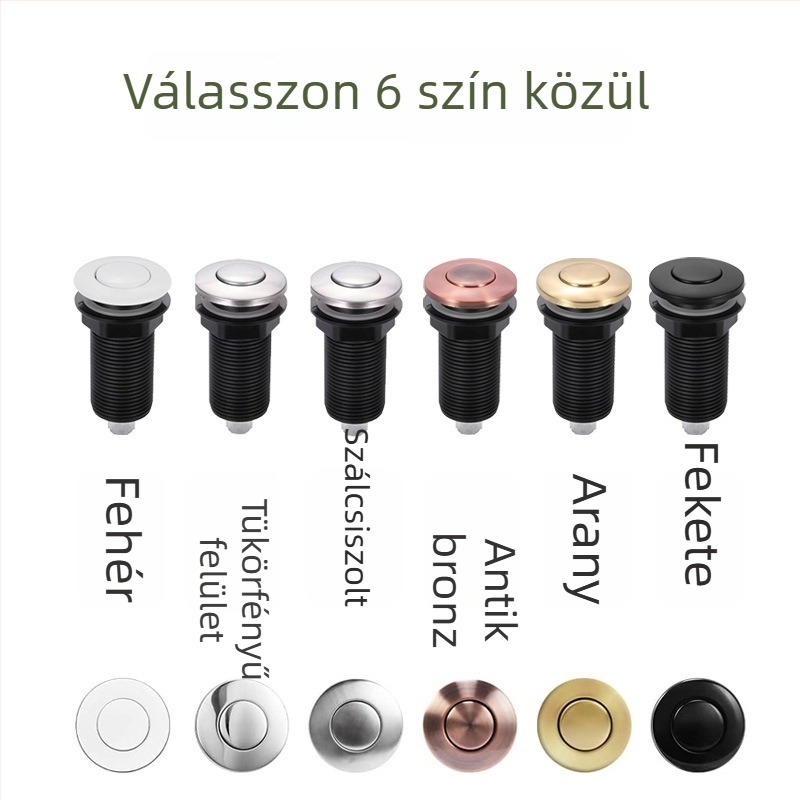 Légkapcsoló gomb összeszerelése kukahasználathoz – beépített kapcsolóval, konyhai daráló tartozékok