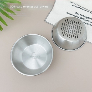 Double Win 304 rozsdamentes acél gyümölcsmosó és leeresztő kosár, élelmiszer-minőségű, kétszintű gyümölcstál, mosóedény zöldségekhez és sütőedény
