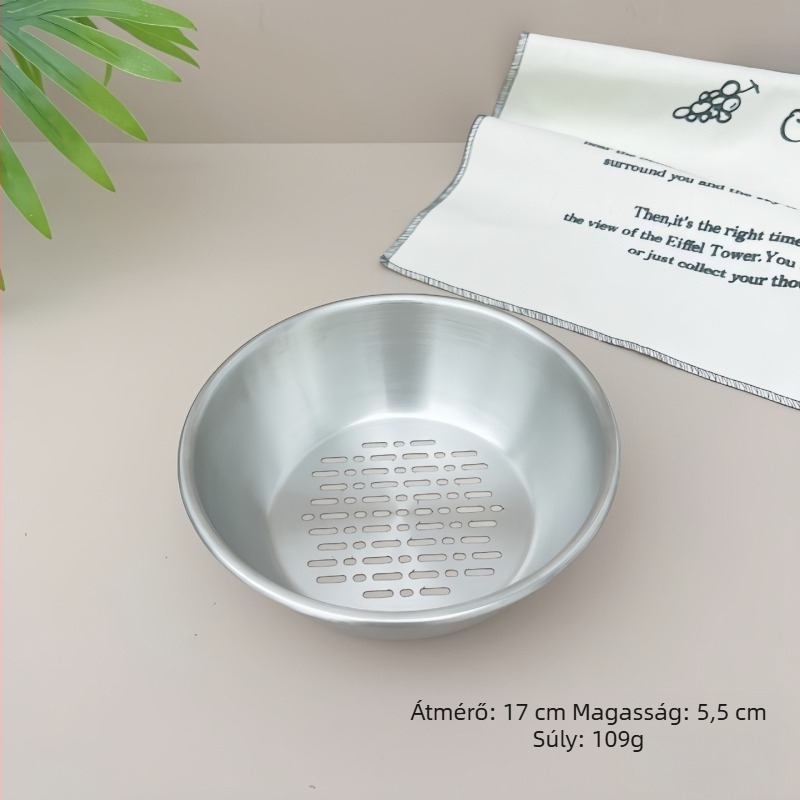 Double Win 304 rozsdamentes acél gyümölcsmosó és leeresztő kosár, élelmiszer-minőségű, kétszintű gyümölcstál, mosóedény zöldségekhez és sütőedény