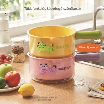 Konyhai mosogató lefolyókosár, kétszintes műanyag, elválasztja az ételmaradékokat és szűr.