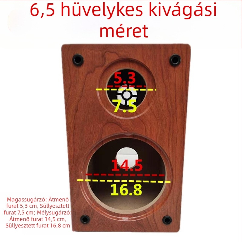 Fából készült könyvespolc hangfal-kabinet, DIY kétutas rekesz 4, 5, 6,5, 8 és 10 hüvelykes meghajtókhoz
