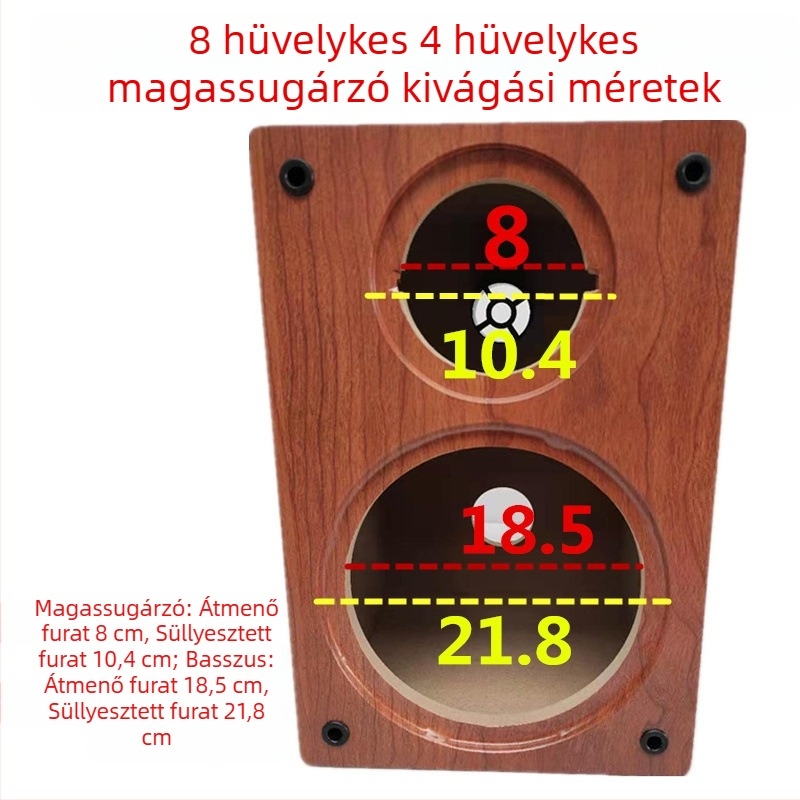 Fából készült könyvespolc hangfal-kabinet, DIY kétutas rekesz 4, 5, 6,5, 8 és 10 hüvelykes meghajtókhoz