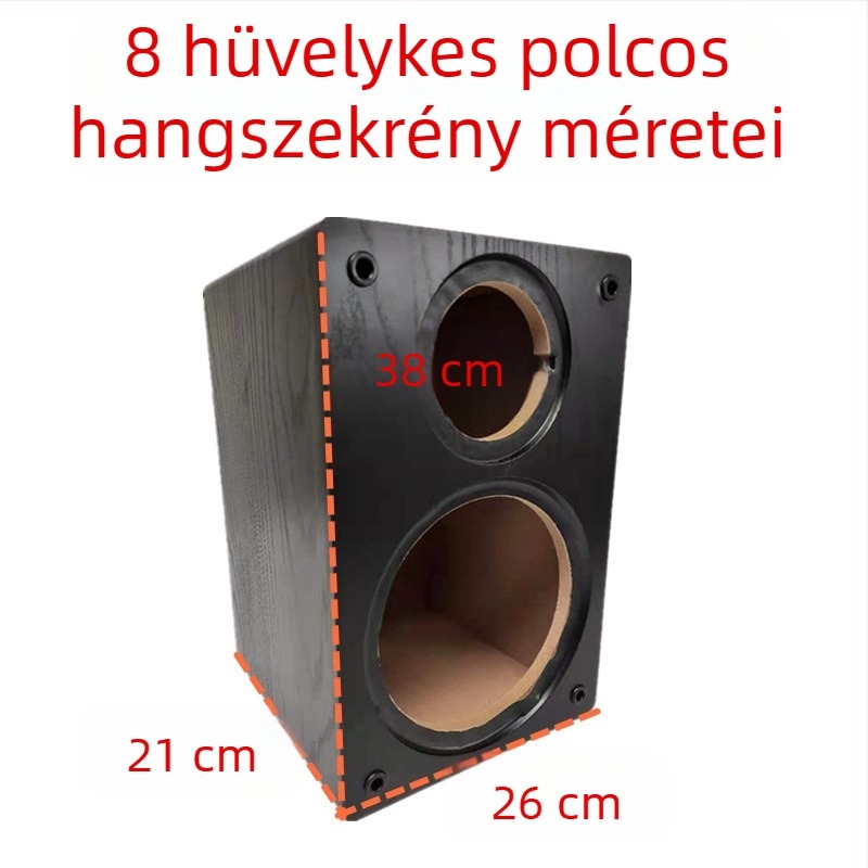 Fából készült könyvespolc hangfal-kabinet, DIY kétutas rekesz 4, 5, 6,5, 8 és 10 hüvelykes meghajtókhoz