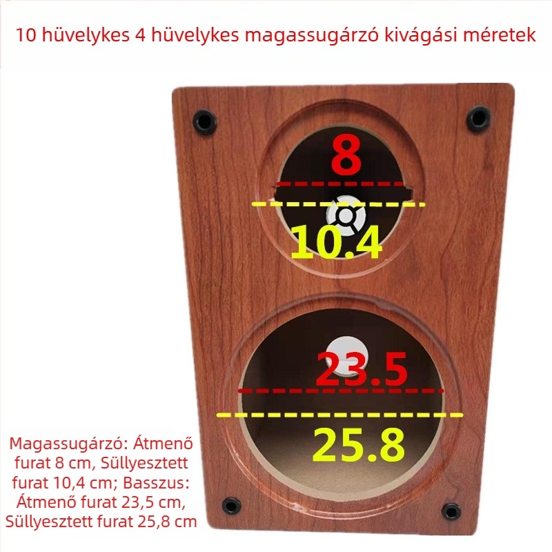 Fából készült könyvespolc hangfal-kabinet, DIY kétutas rekesz 4, 5, 6,5, 8 és 10 hüvelykes meghajtókhoz
