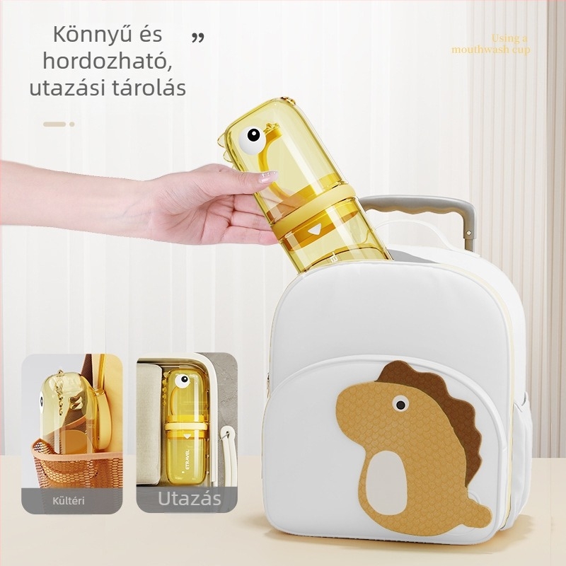 Kompakt utazó fogkefetartó doboz karikatúra dizájnnal – nagy kapacitású tároló