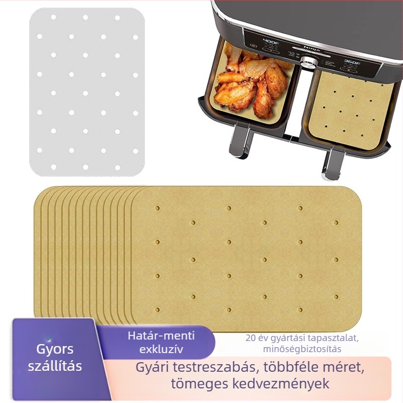 Hosszúkás sütőpapír fritőzhöz, dupla oldalú szilikon bevonattal
