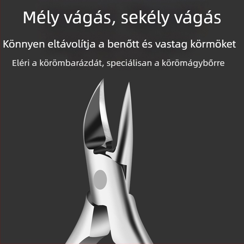 Benőtt körömre tervezett pedikűrkészlet: barázdált körömvágó, körömcsípő és pedikűr kés