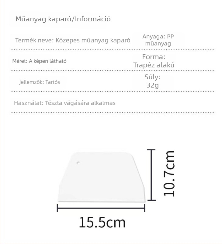 Műanyag konyhai eszközök készlet házias sütéshez — krém spatula, kaparó/élező, tortavágó, palacsintavágó, rizslap tekercs vágó, zselé vágó