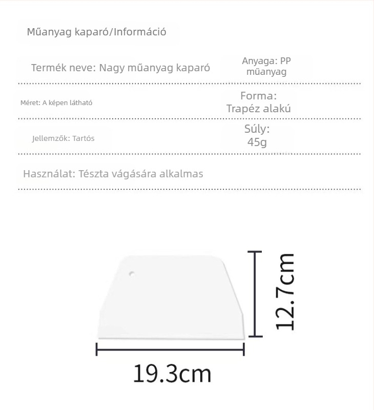 Műanyag konyhai eszközök készlet házias sütéshez — krém spatula, kaparó/élező, tortavágó, palacsintavágó, rizslap tekercs vágó, zselé vágó