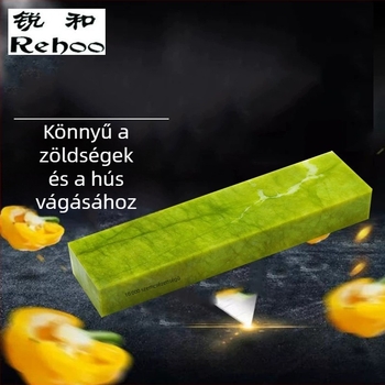 Ruihe márka, 10000-es grain természetes zöld jade köszörűkő késélezéshez, finom polírozás, olajkő, tükörfényes felület