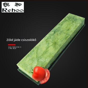 Ruihe márka, 10000-es grain természetes zöld jade köszörűkő késélezéshez, finom polírozás, olajkő, tükörfényes felület