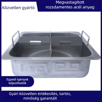 Fröccsenés elleni edényosztó, levehető négyrekeszes Yin-Yang edény szeparátor, rozsdamentes acél