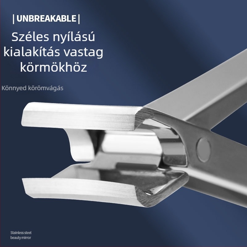 Nagy nyitású ultra vékony összecsukható rozsdamentes acél körömvágó, hordozható, többfunkciós.