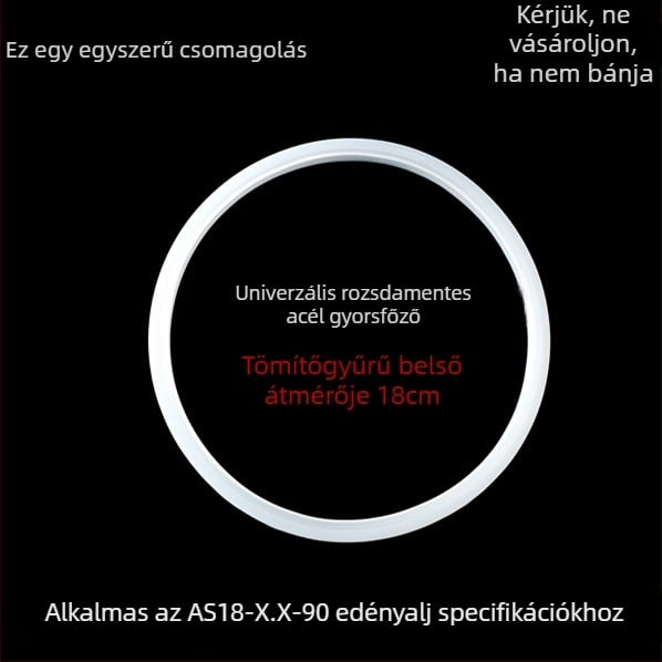 Klasszikus rozsdamentes acél nyomásfőző edény tömítőgyűrű, univerzális szilikon-gumi tömítés 20/22/24 cm