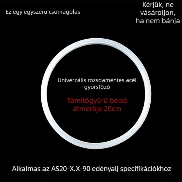 Klasszikus rozsdamentes acél nyomásfőző edény tömítőgyűrű, univerzális szilikon-gumi tömítés 20/22/24 cm