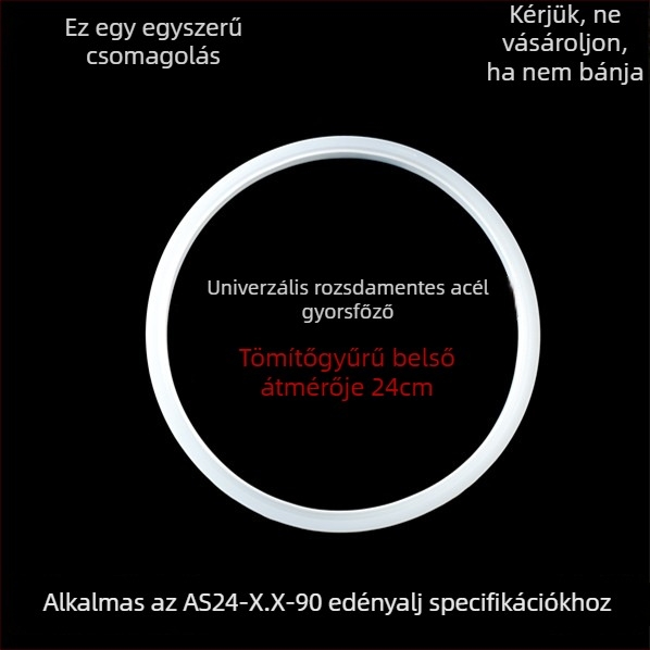 Klasszikus rozsdamentes acél nyomásfőző edény tömítőgyűrű, univerzális szilikon-gumi tömítés 20/22/24 cm