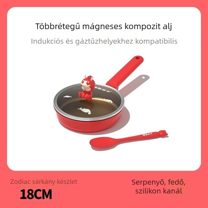 Didinika Babaételekhez készült edény tapadásmentes bevonattal — Multifunkcionális tejfőző és főzőedény babáknak (alumíniumötvözet, megerősített üvegfedő)