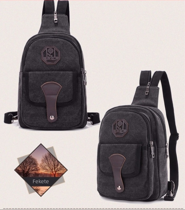 Uniszex vászon mellkas táska – kettős használat, kompakt hátizsák és crossbody utazáshoz