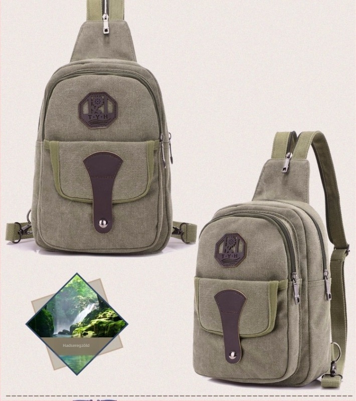 Uniszex vászon mellkas táska – kettős használat, kompakt hátizsák és crossbody utazáshoz