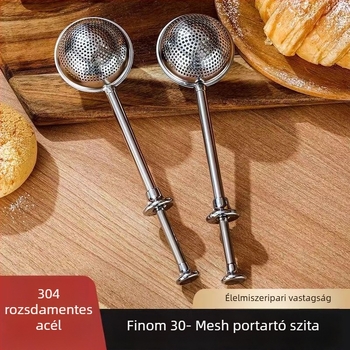 Rozsdamentes acél szita kakaóhoz, cukorhoz és liszthez – finom hálós sütőeszköz