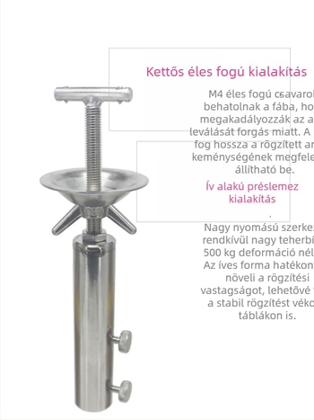 Rozsdamentes acél napernyőalap és állvány horgászathoz, pontonplatform fa fedélzettel
