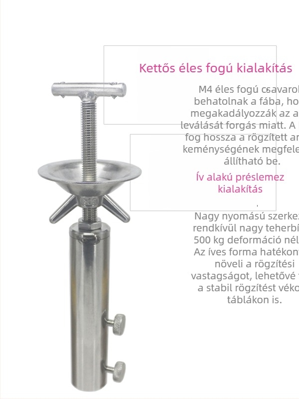 Rozsdamentes acél napernyőalap és állvány horgászathoz, pontonplatform fa fedélzettel