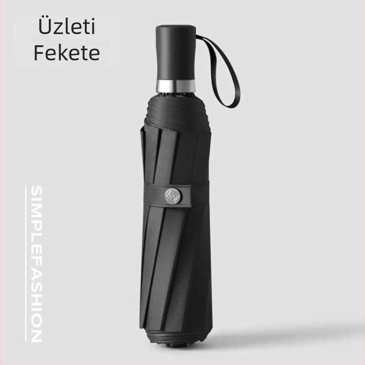 Kézi működtetésű napernyő 10 bordával, háromszor összecsukható, nagy kupolával, UPF50+ UV védelem, logónyomtatás