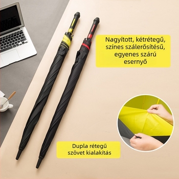 Kétszintes nagy egyenes rúddal ellátott nap- és esernyő, megerősített, masszív, hosszú nyélű, két-három személy részére