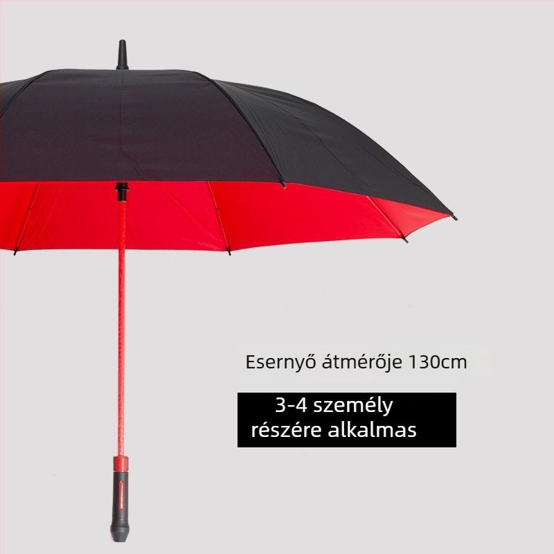 Kétszintes nagy egyenes rúddal ellátott nap- és esernyő, megerősített, masszív, hosszú nyélű, két-három személy részére