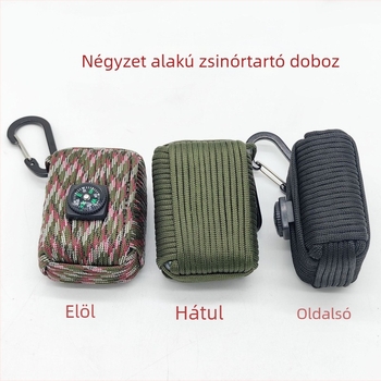 Kültéri, többfunkciós túlélési paracord fonott halszállító táska