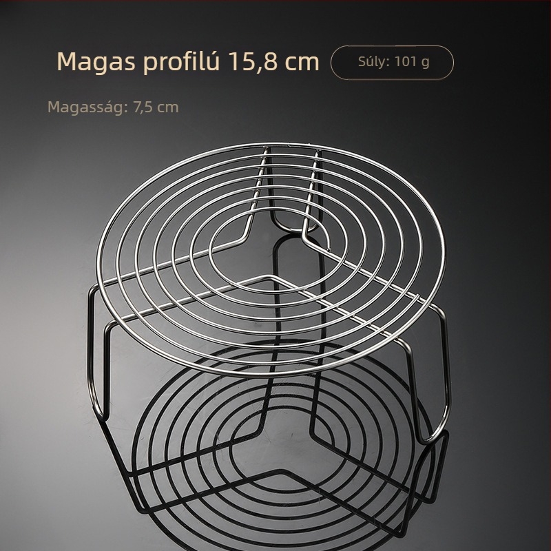 Nagy méretű rozsdamentes acél gőzölő készlet: gőzölő tálca, kosár, tepsi, gőzölő tartó és rács