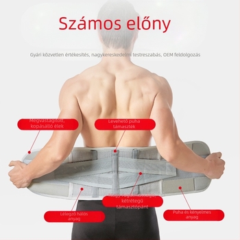 ABS-támogatású derékvédő öv, légáteresztő, könnyű és meleg sport deréköv, levehető rögzítéssel, nagy méret