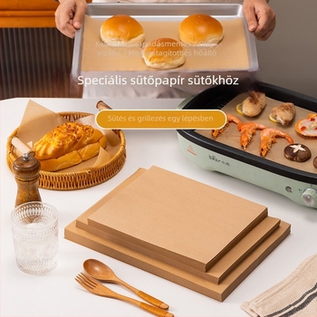 Fa színű szilikon sütőpapír sütéshez és grillezéshez, hőálló, vastag tepsi-liner, olajat felszívó