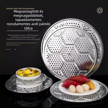 304 rozsdamentes acél gőzítő tálca és állvány nagy fazékokhoz