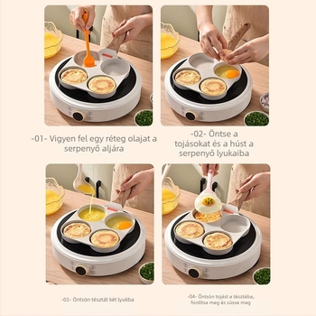Nem tapadós serpenyő hamburgerekhez, tojásokhoz és palacsintákhoz; koreai stílus; modell 05; súly 1 kg; mélység 2 cm; lapos serpenyő fedő nélkül.