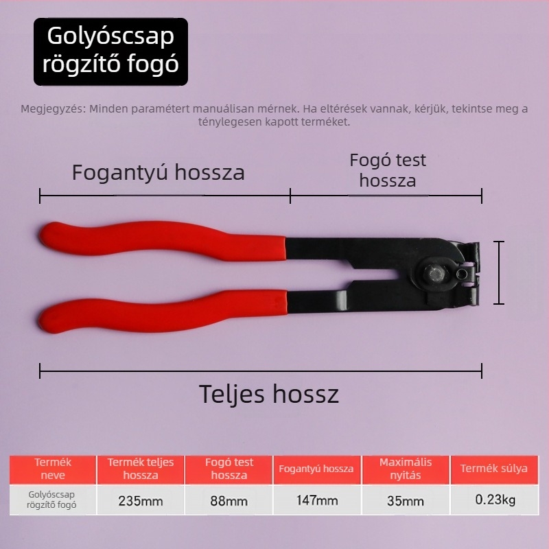 Porvédett golyóscsésze csipesz autójavításhoz