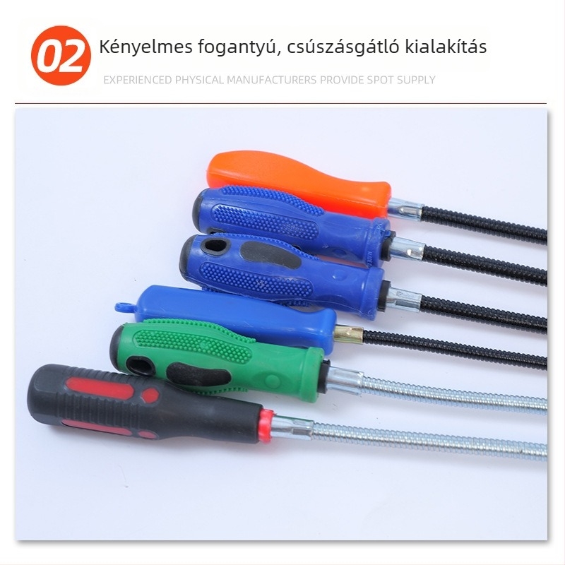 Mágneses hosszú nyelű felvevő eszköz, csúszásmentes, hajlítható ívelt görbe, autó-karbantartási kiegészítő, műanyag fogantyú