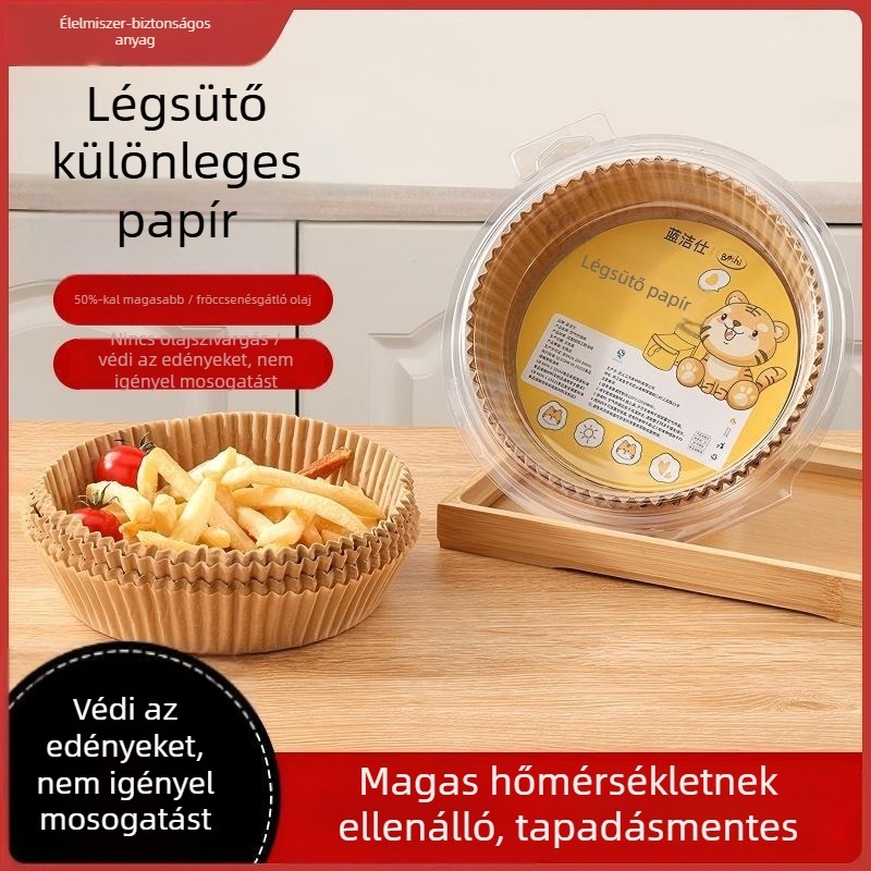 Légsütőhöz készült zsirfelszívó sütőpapír, szilikon bevonat sütőpapír, négyszögletes sütőpapír