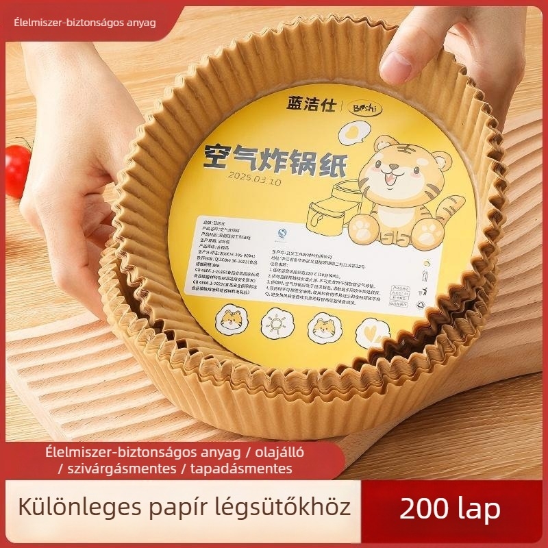 Légsütőhöz készült zsirfelszívó sütőpapír, szilikon bevonat sütőpapír, négyszögletes sütőpapír