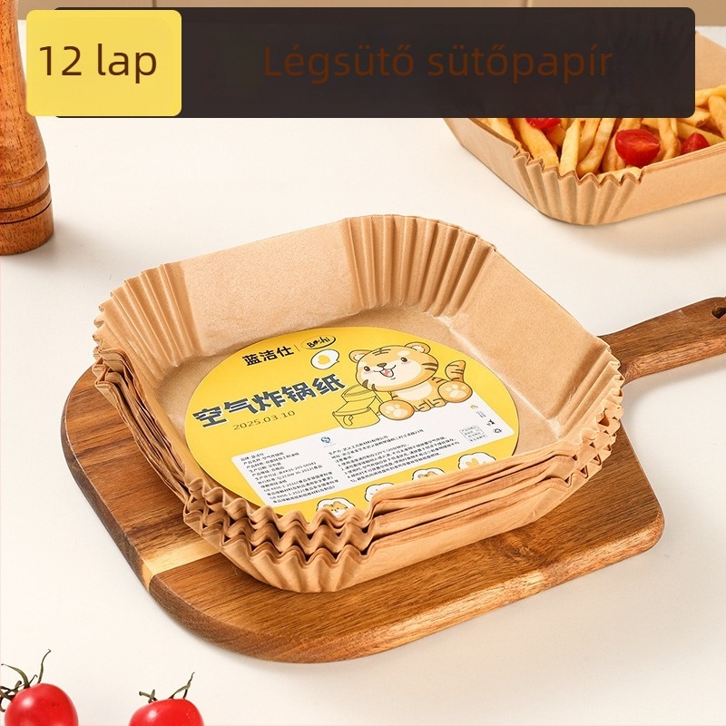 Légsütőhöz készült zsirfelszívó sütőpapír, szilikon bevonat sütőpapír, négyszögletes sütőpapír