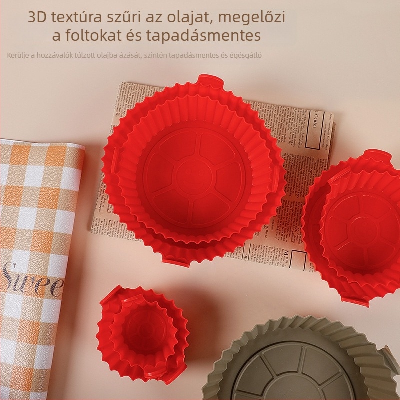 Négyzet alakú szilikon sütőforma légsütőhöz, könnyen tisztítható