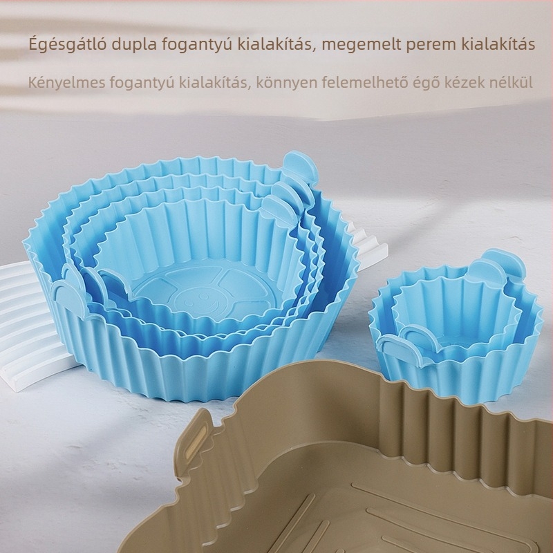 Négyzet alakú szilikon sütőforma légsütőhöz, könnyen tisztítható