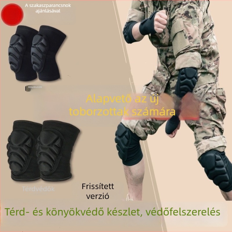 Taktikai térd- és könyökvédő készlet, puha héj, védőfelszerelés edzéshez és kültéri sportokhoz