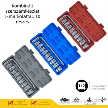 10 részes autókerék-csere készlet és socket készlet otthoni karbantartáshoz
